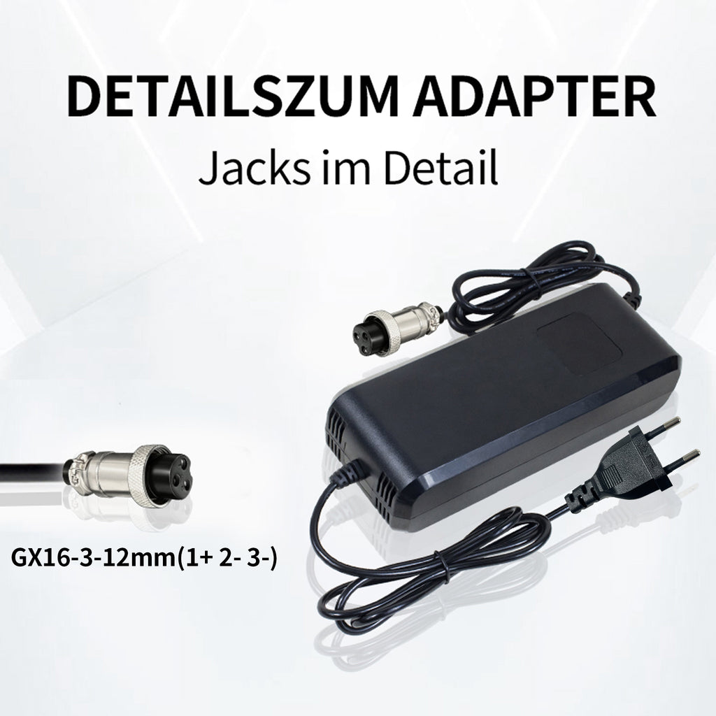 YZPOWER 54.6 4A Lithium Battery Charger for 48v 13s Li-Ion Battery Pack gx16-3 12mm Connector, 48v Power Adapter Built-in Fan Display Showing Instant Charging Voltage