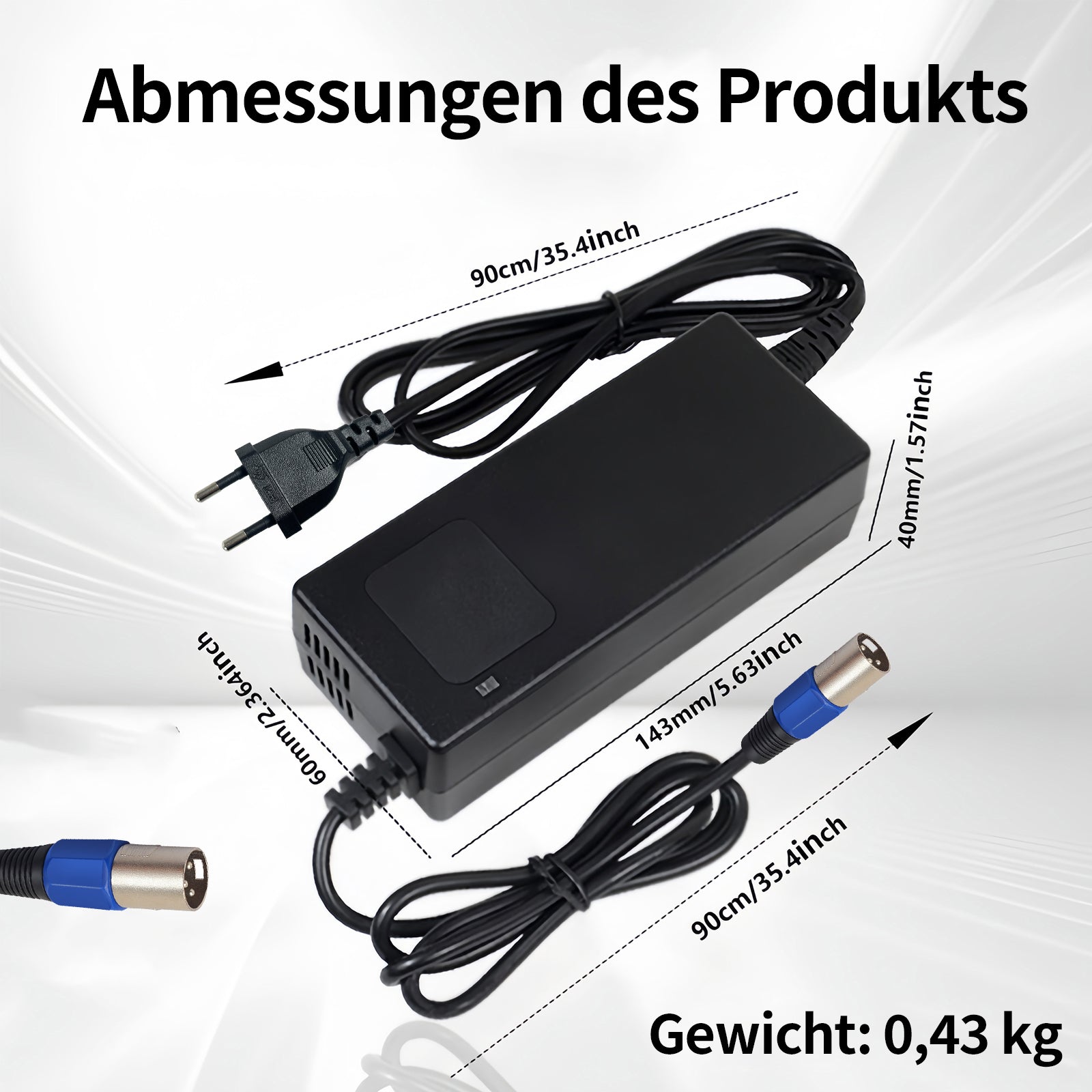 29.4V 4A lithium battery charger with 7S-3 pin XLR connector, CE/UKCA certified, 2-year warranty (for scooters/medical equipment/electric bicycles)