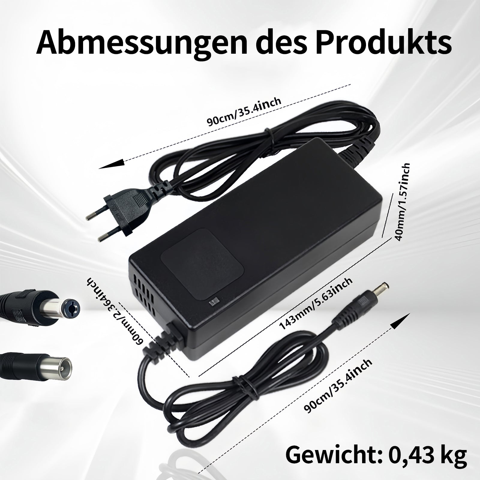 YZPOWER 48v Lithium Battery Charger,54.6v 2A Power Charger Adapter DC 1 Prong 5.5 2.1mm Replacement for 48v Li-ion Battery Pack