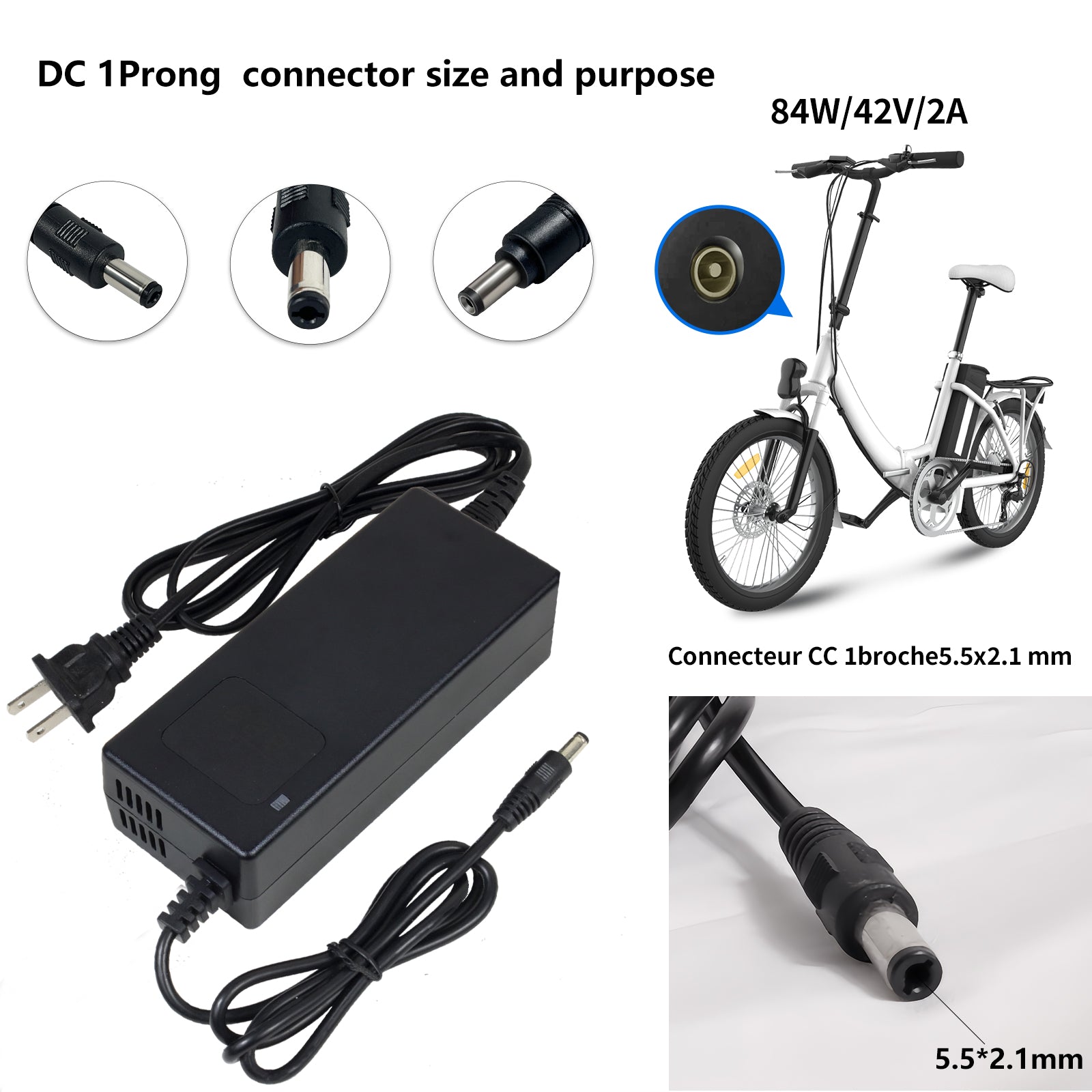 YZPOWER 42V 2A Lithium Battery Charger Replacement for 36V Li-ion Pack Compatible with GOTRAX GXL V2, G2, G3, G4, Apex, Glider, XR Elite, XR Ultra