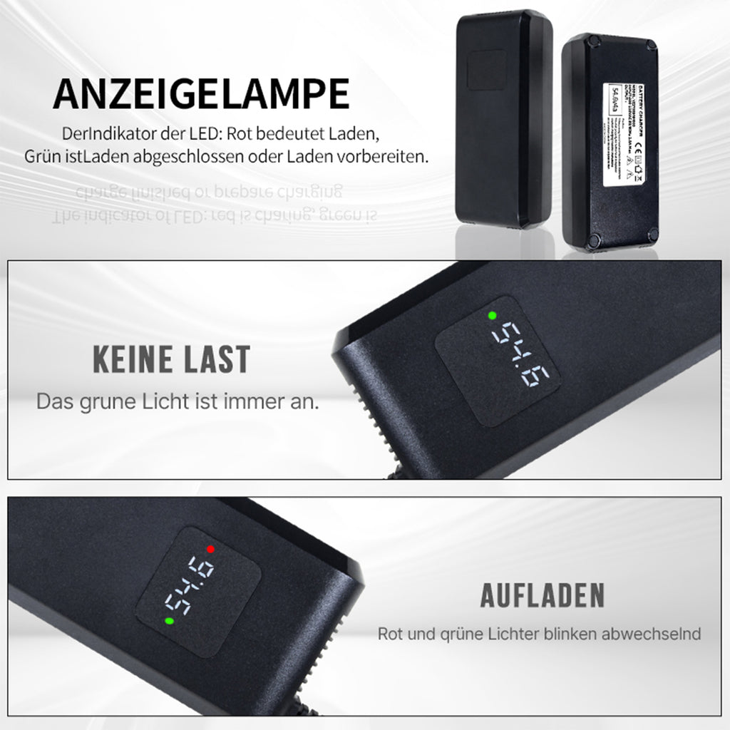 YZPOWER 54.6 4A Lithium Battery Charger for 48v 13s Li-Ion Battery Pack gx16-3 12mm Connector, 48v Power Adapter Built-in Fan Display Showing Instant Charging Voltage