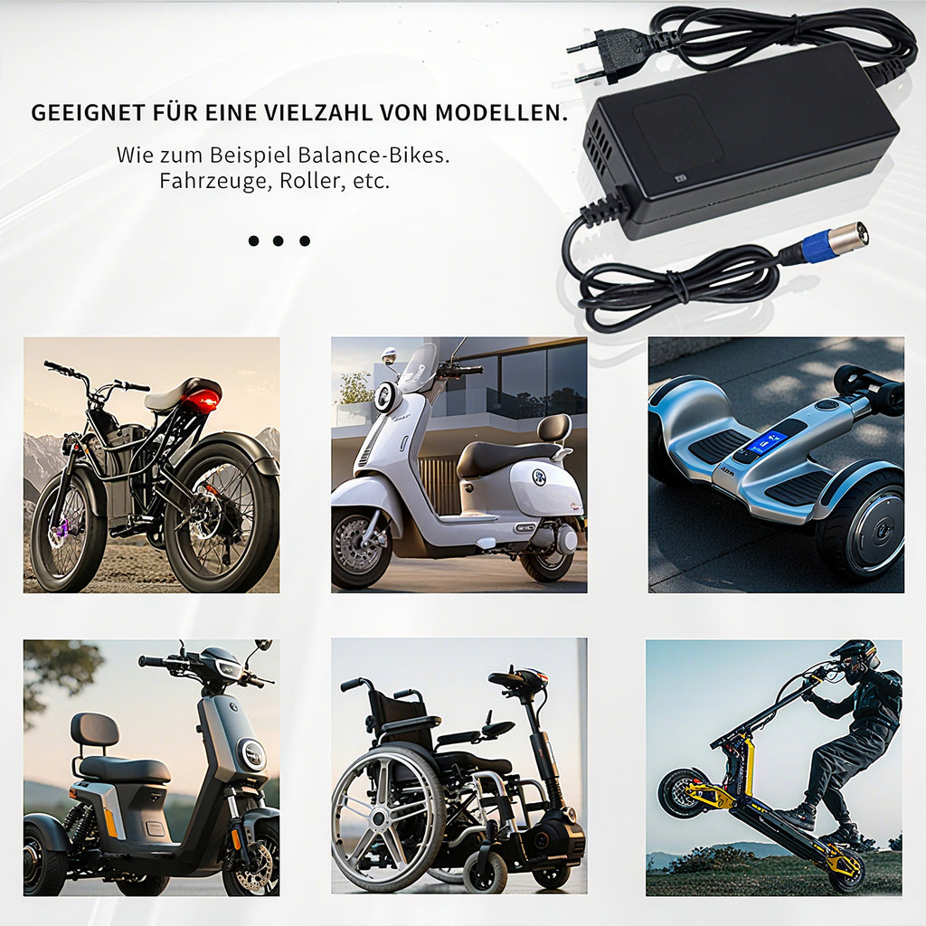 29.4V 4A lithium battery charger with 7S-3 pin XLR connector, CE/UKCA certified, 2-year warranty (for scooters/medical equipment/electric bicycles)