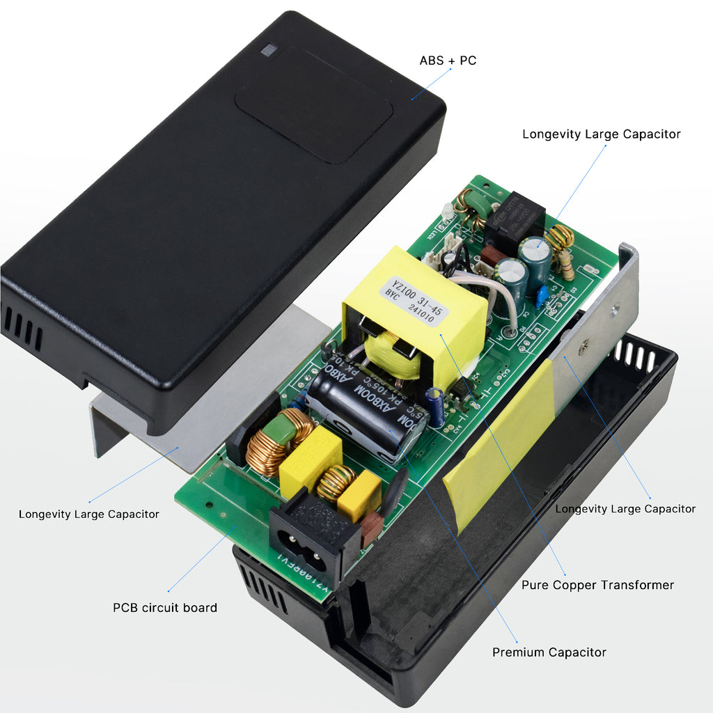 YZPOWER 54.6 4A Lithium Battery Charger for 48v 13s Li-Ion Battery Pack gx16-3 12mm Connector, 48v Power Adapter Built-in Fan Display Showing Instant Charging Voltage